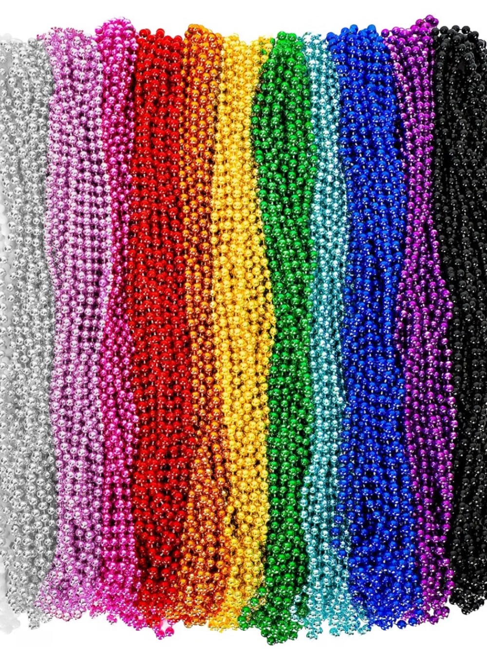 120 necklaces Multicolor Mardi Gras Party Bead Necklaces - Assorted Colors
